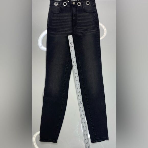 Garage Ultra High Rise Denim Jeans Women SIze 0 Or 24 Black - Picture 8 of 9